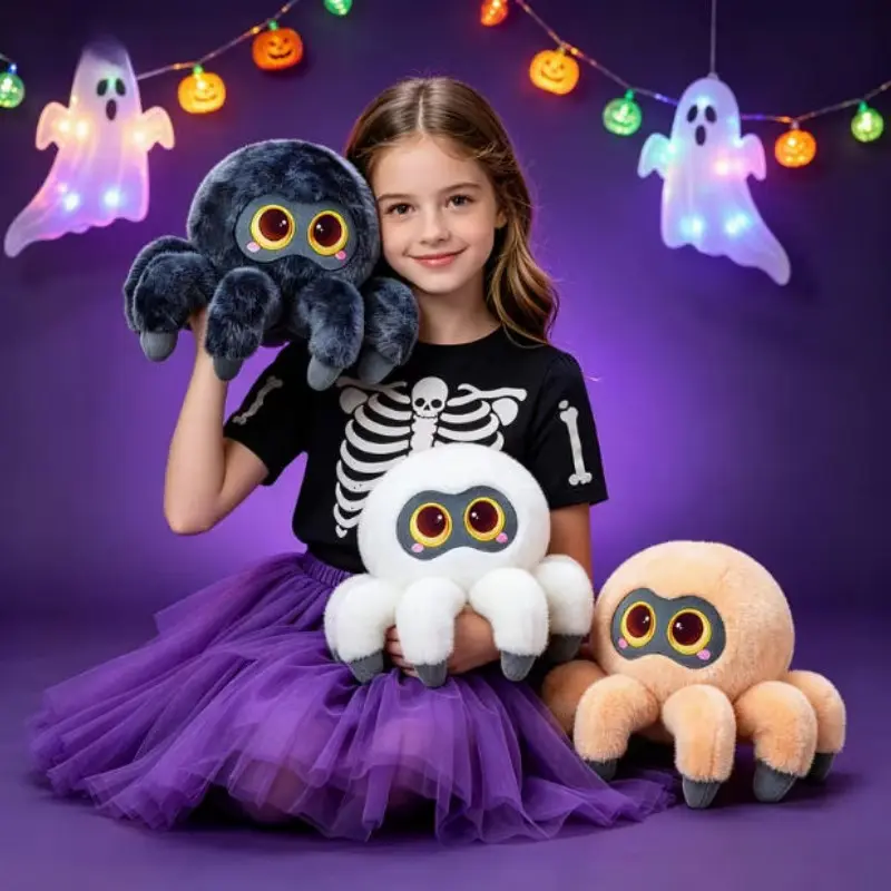 Soft Cute Spider Plush Toy, Adorable Big Eyes, Comfortable Touch, Halloween Decor, Prank Plush Toy, Funny Gift, Kids Birthday Gift, Halloween Festival Gift