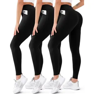3 Pack High Waisted Leggings for Women Butt Lift Tummy Control Yoga Pants Non See-Through Workout Running Pants…Gift