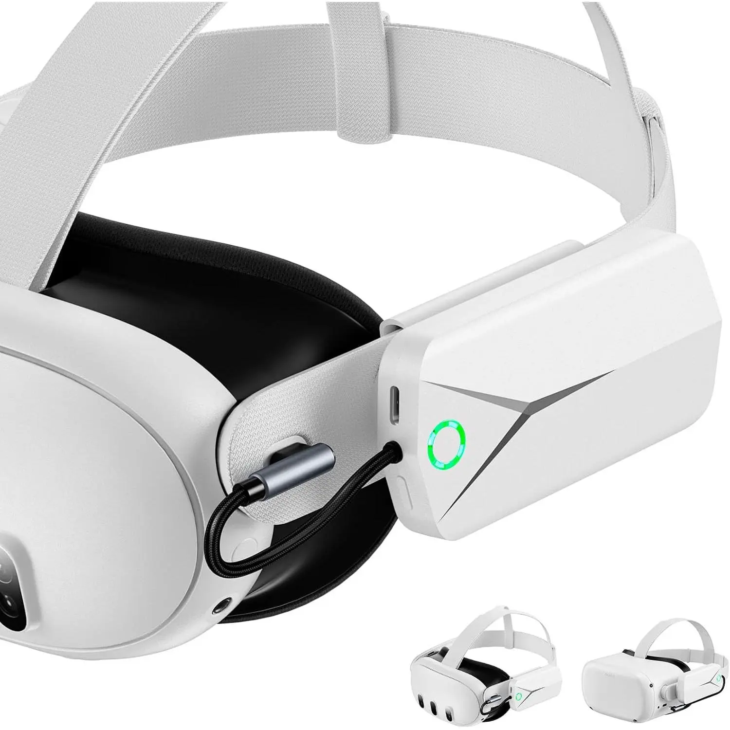 Pack for Oculus  3 and 2, Accessories for   2/3, 5000mAh Extended  Charger Compatible with  Oculus  2/3  Strap and Elite Strap Lightweight VR Accessories