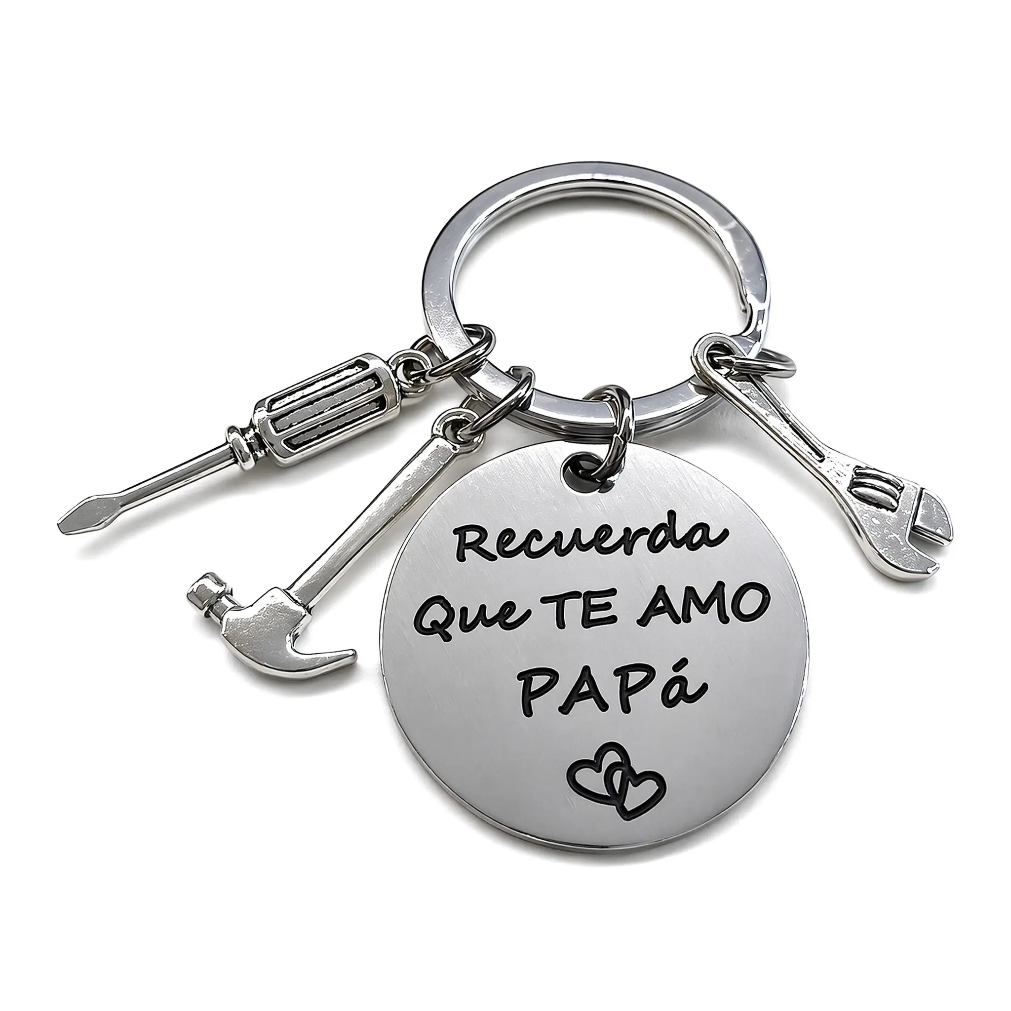 Father'sDay Gift Keychain Recuerda Que Te Amo Papa English/Spanish Phrase Regalo para Papa Dad Gift, Mens Giftsfor Dads, Ideal Father's Day Car Key Fashion Accessory
