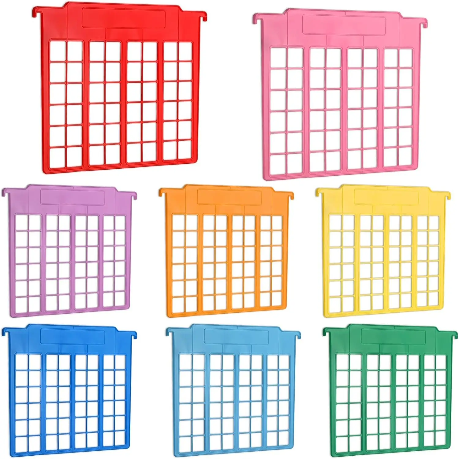 8 Pack File and Folder Dividers 9x11.4 Inches Plastic Hanging Filing Cabinet Dividers Organizers Insertable File Separators Supplies for Office Drawer Organization (Rainbow)