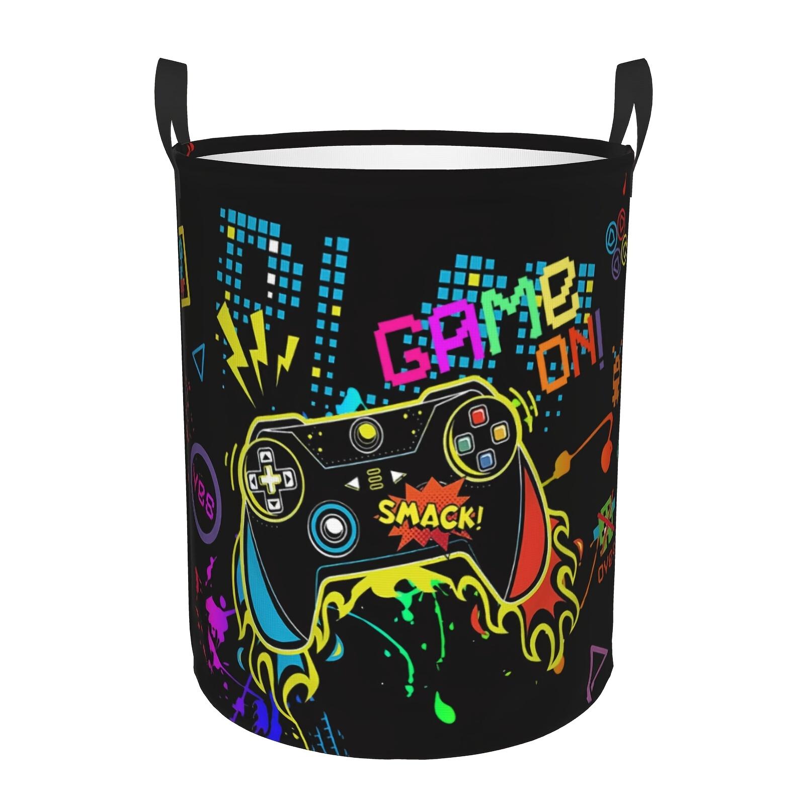 Foldable Game Controller Laundry Basket, Gamer Handheld Console Bedroom Laundry Hamper, Large Capacity Bathroom Storage Bag, University Dormitory Living Room Toy Organizer, Laundry Basket