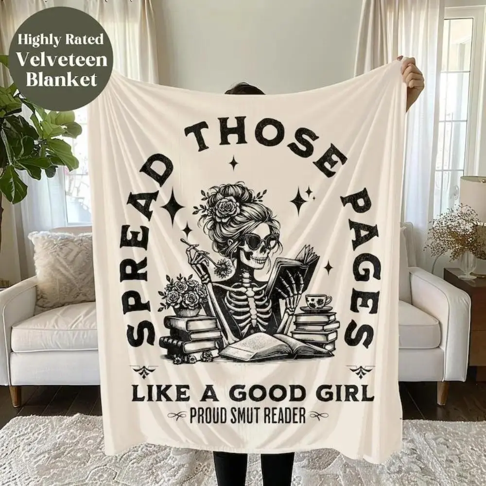 Spread Those Pages Bookish Flannel Throw Blanket, cooling blankets cooling blanket blankets quince bedding, Cozy Soft Reading Blanket Home Sofa Decor Perfect Book Lover Gift For Reading Enthusiasts