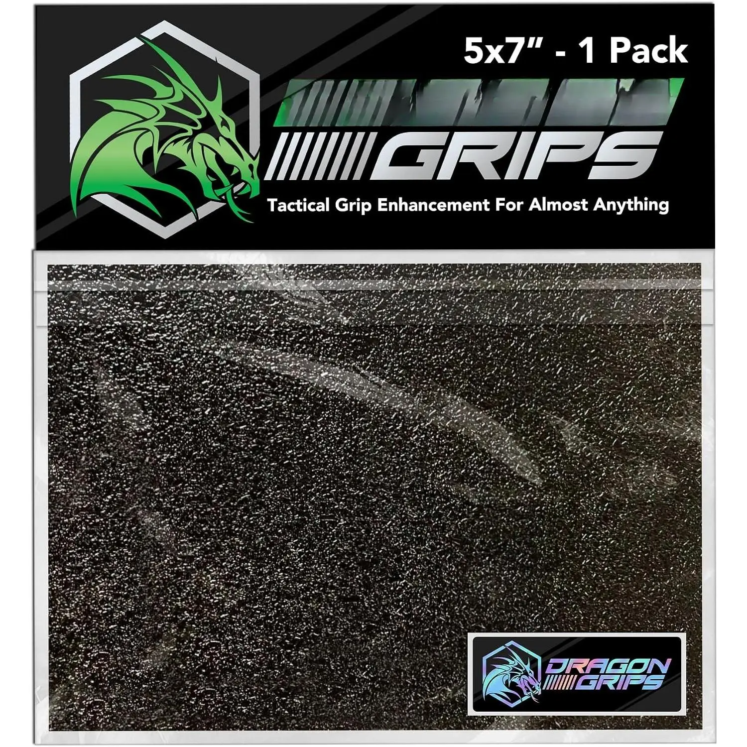 5"x7" Multi-Purpose Rubber Grip Tape - Anti-Slip Adhesive Rubber Pads, Black, Textured Non-Slip Rubberized Sheet Stickers for Phone Case, Laptop, iPad,  & Other Devices