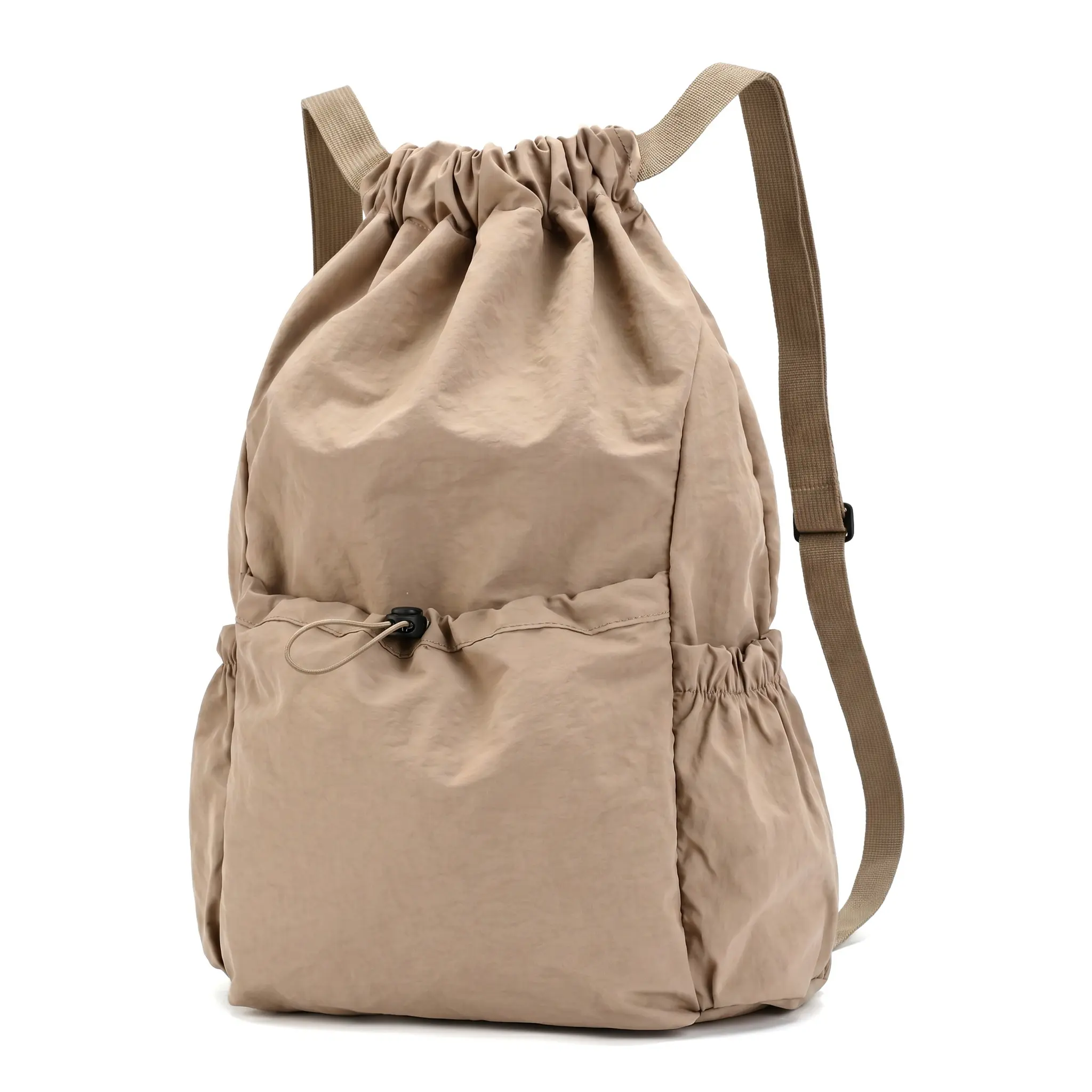 Lightweight Waterproof Backpack For Students Daily Commute Breathable Taslon Fabric Unisex Stylish Drawstring Sports Bag Large Capacity