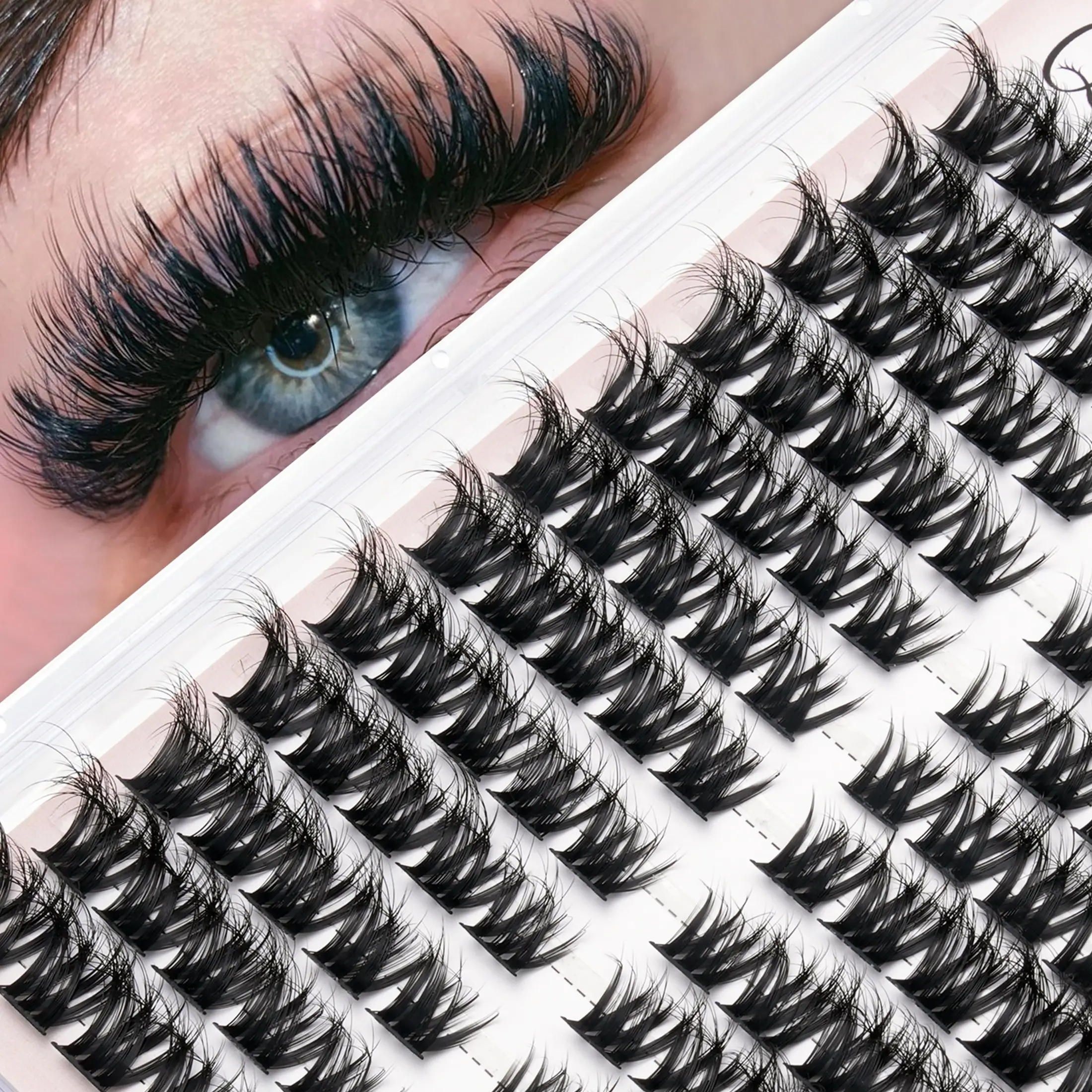 120 Pcs 3D False Eyelashes, Natural Look, Lightweight, Reusable, D Curl, Mixed Sizes, Clustered, Segmented, Daily Wear, Fake Eyelashes