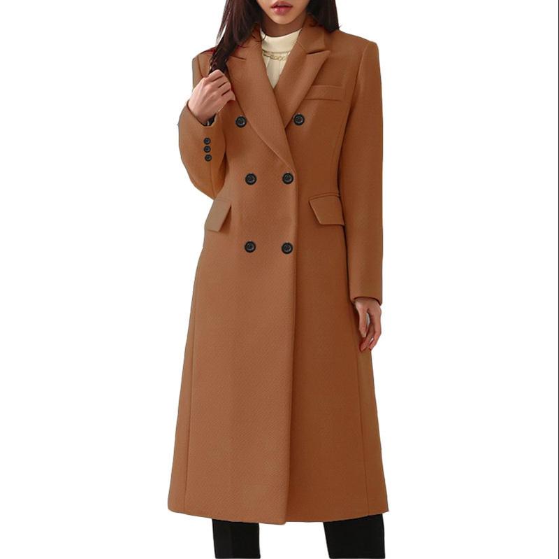 Autumn and Winter Long plus Size Woolen Women's Coat Woolen Coat Seven Size 8 Hair