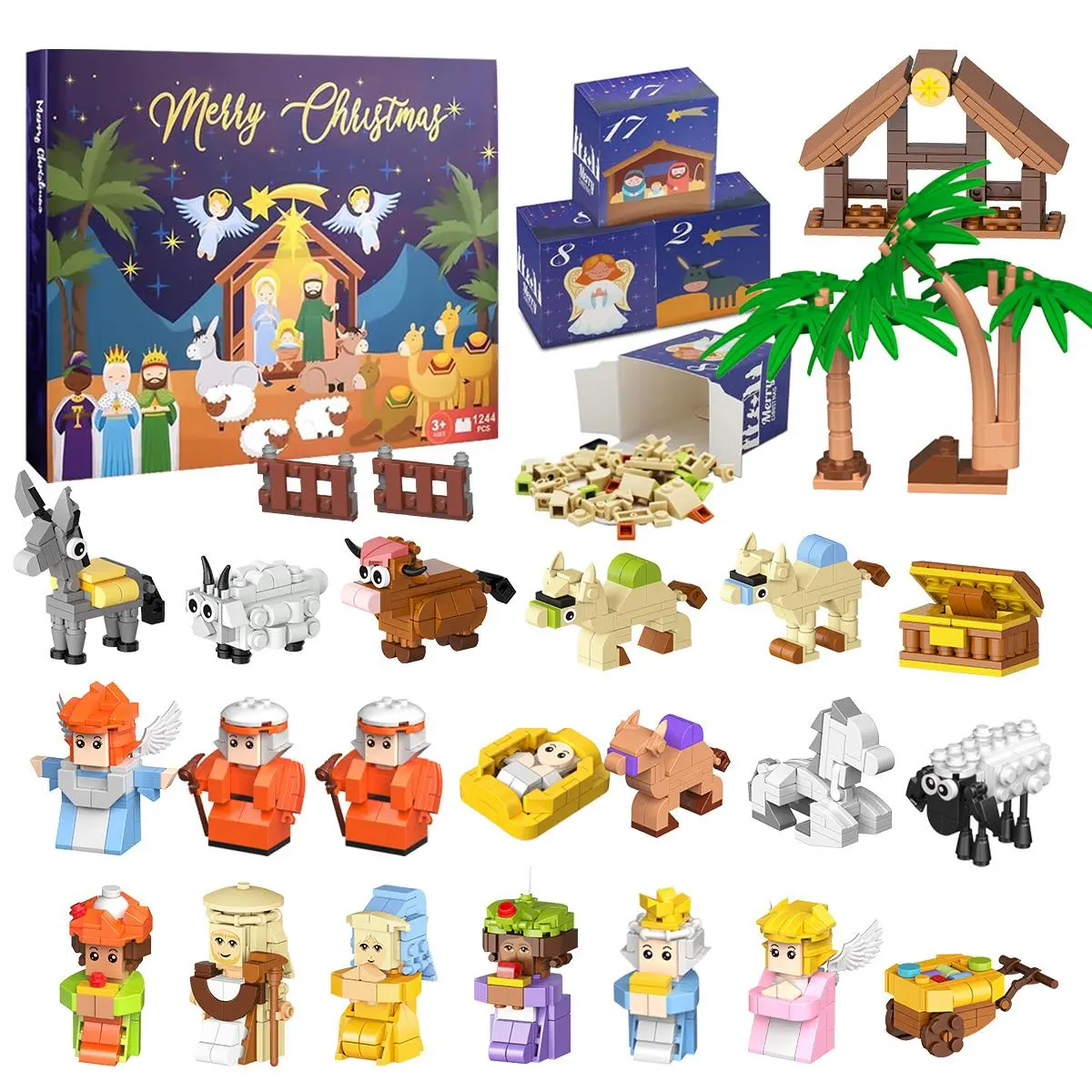 Nativity Advent Calendar 2025 Kids – 24 Days Building Blocks Kits Christmas Gifts Countdown Calendar Set, Stocking Stuffer Building Toys for Boys, Girls, Teens & Adults Ages 6+