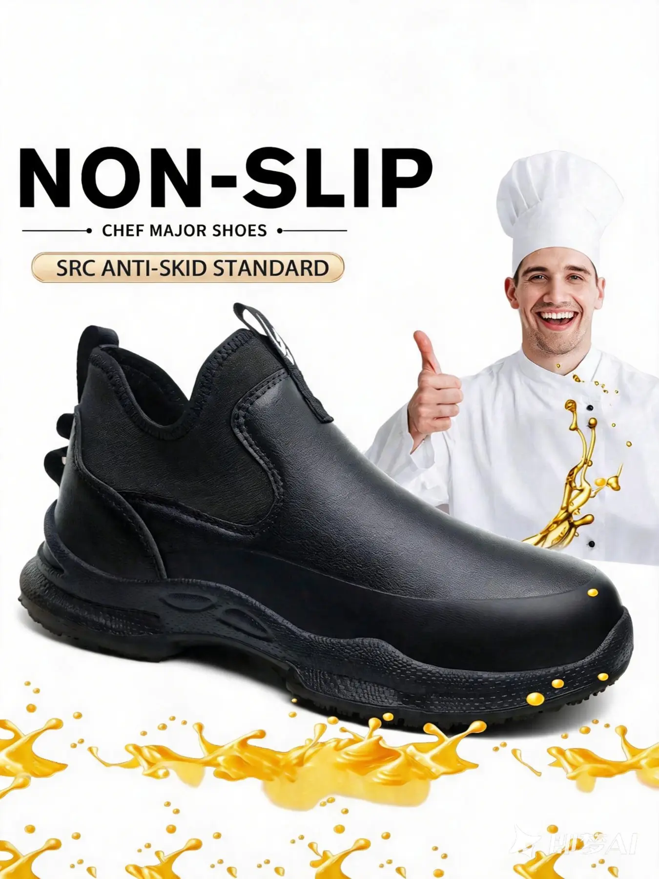 Slip On Non Slip Oil Resistant Chef Clogs Waterproof Kitchen Nonslip Work Shoes Slip Resistant Footwear
