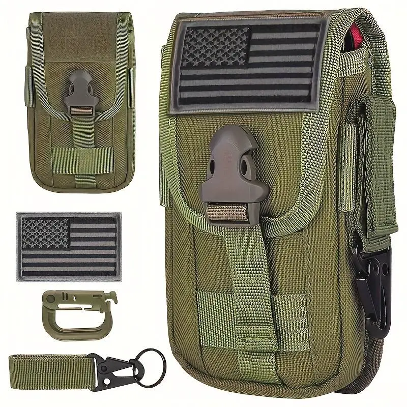 Durable Outdoor Hiking Molle EDC Multi-Functional Bum Bag - 4.7-in to 6.7-in Phone Compatible Sturdy Carry Pouch for Commuting, Compatible With 4.7-In To 6.7-In Phones, Backpacking Gear, Phone Fit