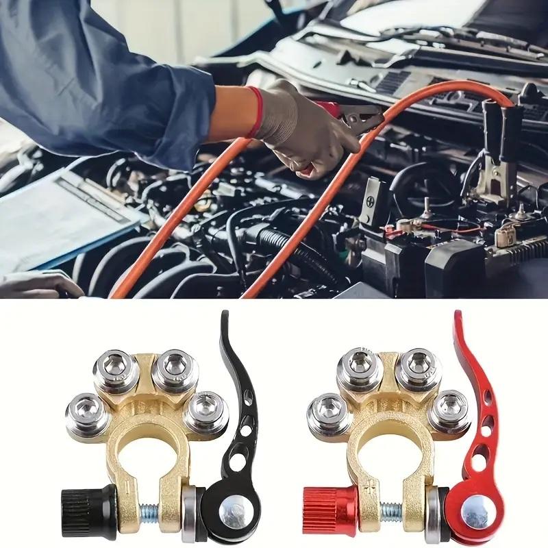 Battery Terminal Clamp Connectors, 2-Piece Set 4-Way Quick-Disconnect Connectors For Sae/Jis Type A Terminals Suitable For Cars, Trucks, And Other Vehicles