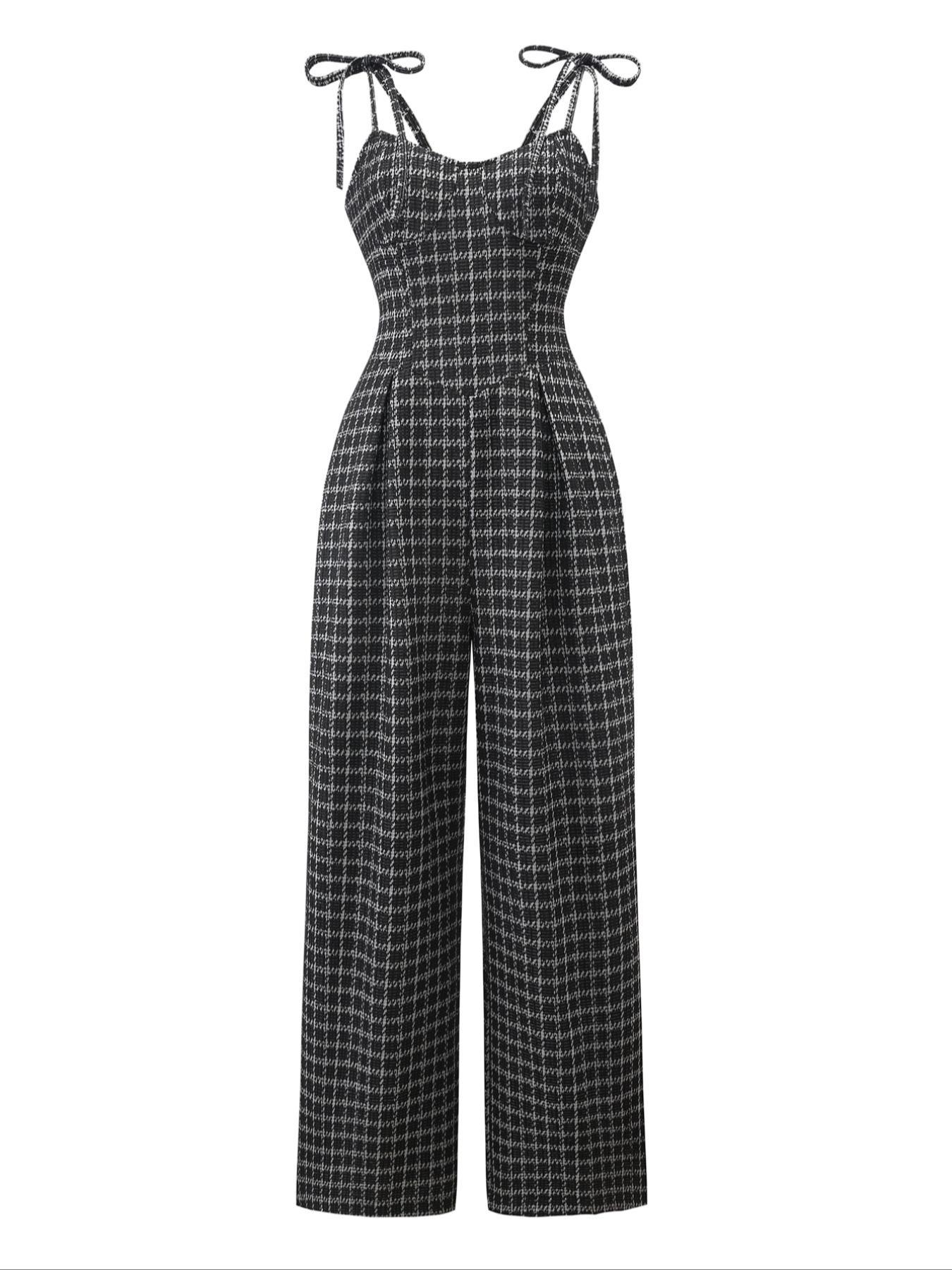 Women's High Waist Belted Slimming Elegant Jumpsuit, Sleeveless Design, Perfect for All Seasons, Stylish and Comfortable, Tie Waist Jumpsuit