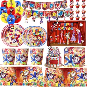 Amazing Tableware Birthday Party Decoration Digitaled Circus  Balloon Banner Cake Topper Party Supplies Baby Shower decor gifts