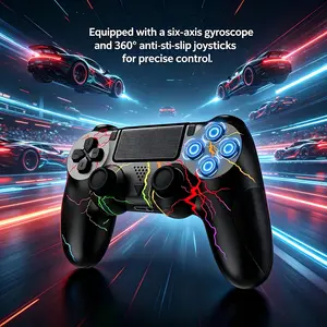 Limited Edition Ps4 Wireless Controller, Cool Lightning Design, Dual Vibration Motors, Six-Axis Gyroscope, Stable Bluetooth-compatible Connection