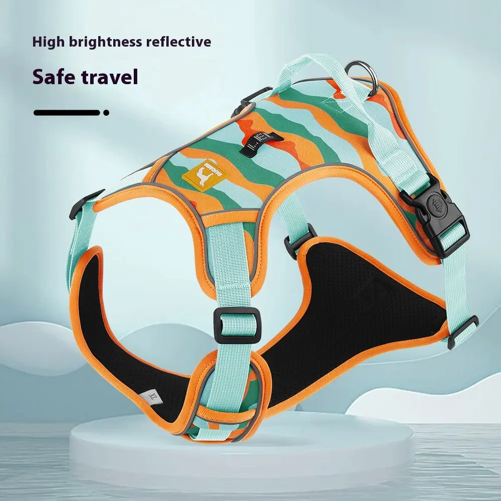 Dog Basic Halter Harness - Reflective Design, Chest-and-Back Fit, Commuter-Use Hand-Holding Leash