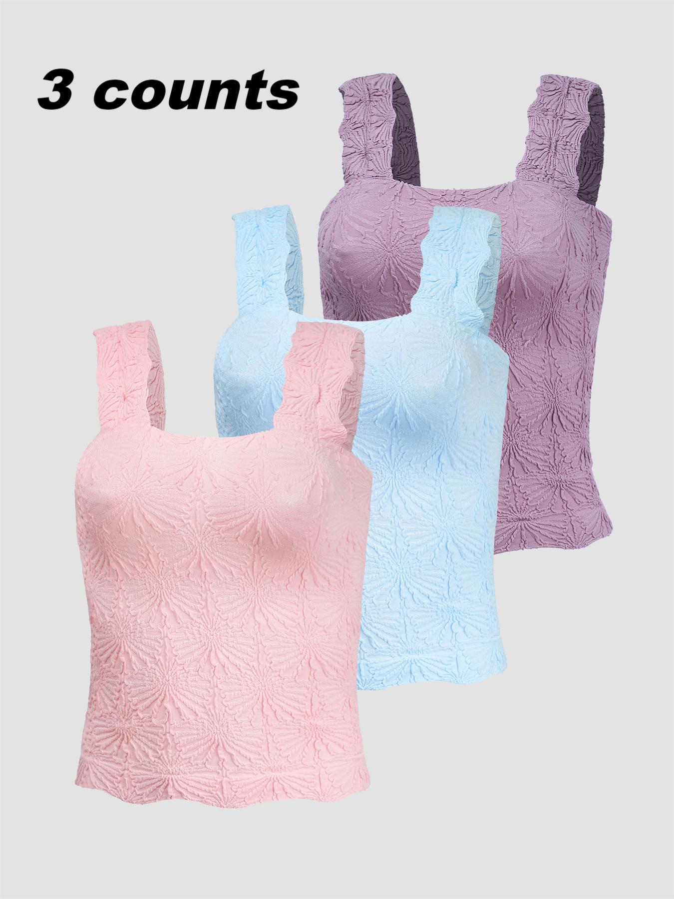 Women's Floral Embossed Sports Tank Top, Casual Solid Textured Sleeveless Sports Top for Yoga Gym Workout, Ladies Sportswear for All Seasons