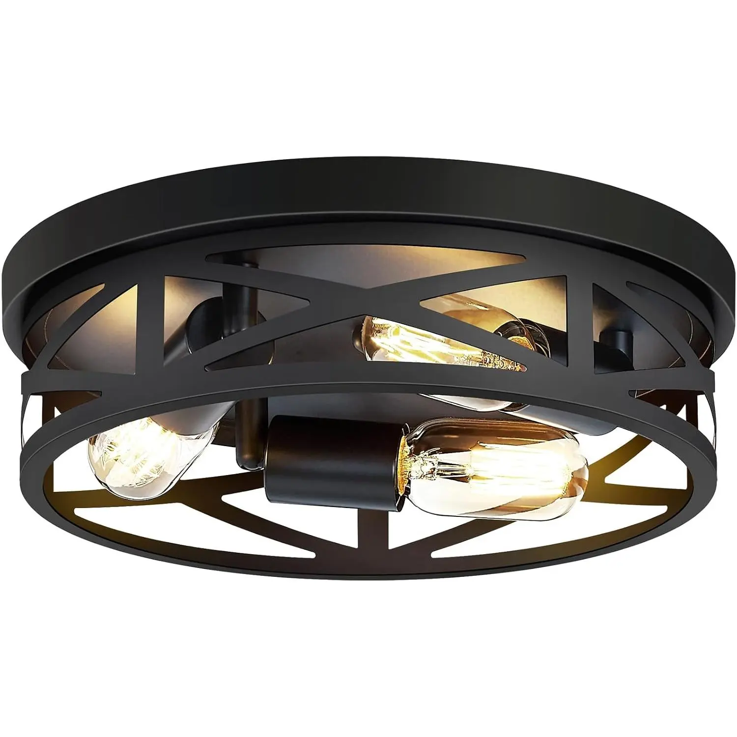 13 Inch Farmhouse Ceiling Light Fixture,3-Light Hallway Light Fixtures Ceiling,Black Flush Mount Ceiling Light,Light Fixture Ceiling Mount for Kitchen Hallway Entryway