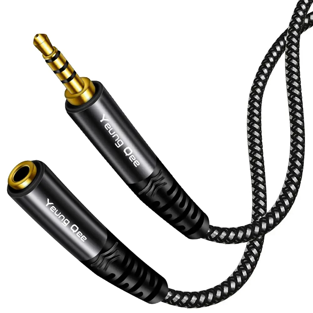 Headphone Extension Cable 20 ft, 4 Pole Nylon Braid 3.5mm TRRS Male to Female Lossless Stereo Audio Adapter Extension Cable for Tablet/PC/ PS4 and More (20FT/6M),Intelligent,Touch,ANC,Wireless,Noise,Cancelling,Lightweight,In-Ear,wh,1000,,clev,flipe,arbuds