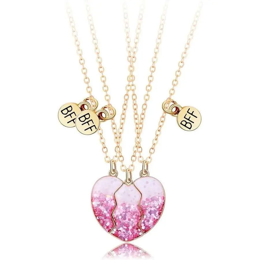 Necklace Friendship Necklace  Matching Heart BFF Necklace for 3 Girls Friendship Gifts