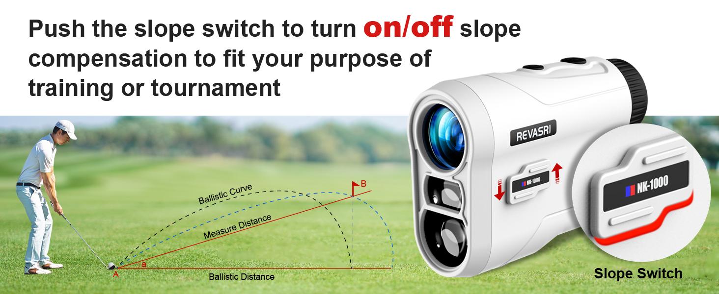 Portable Size Golf Rangefinder with Slope Compensation, Pin Lock Vibration, External Slope for Tournament Legality, Rechargeable Battery, 600/1000YDS Range, Acrylic Lens & Lens Cleaning Kit, Compact