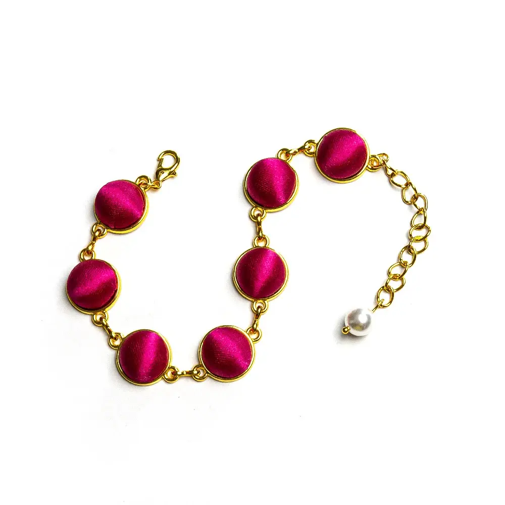 Delicate Graceful Silk Multicolored Bracelet Zinc Alloy Silk Bracelet With Full Color
