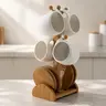 Ceramic Coffee Cup Set with Coaster, Latte Mugs/mocha Cups with Spoon and Hook, Elegant Durable Mug Sets for Home Office Café, Ideal Gift Set