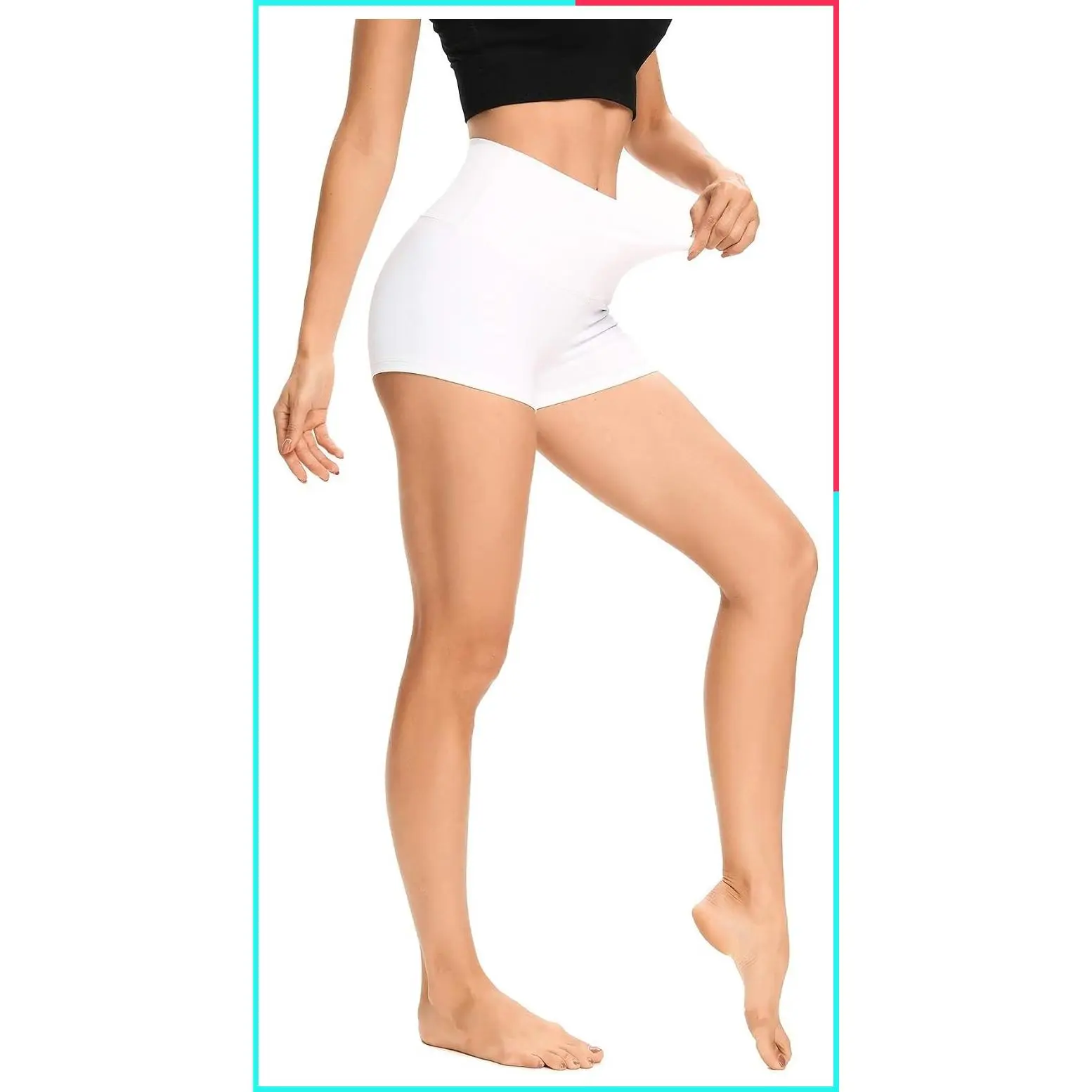 Women's High Waist 2"/7" Yoga Shorts with Side Pockets Tummy Control Workout Running Biker Volleyball Shorts
