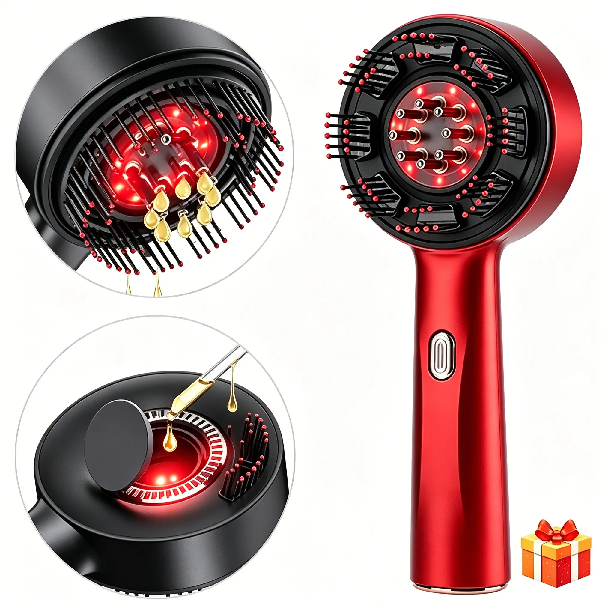 Electric Scalp Massager, 3-Mode Hair Oil Applicator and Scalp Massage Comb, Head Massager, Rechargeable Scalp Massagers, Scalp Stimulator, Hair Care Tool, Head Spa Equipment for Women and Men