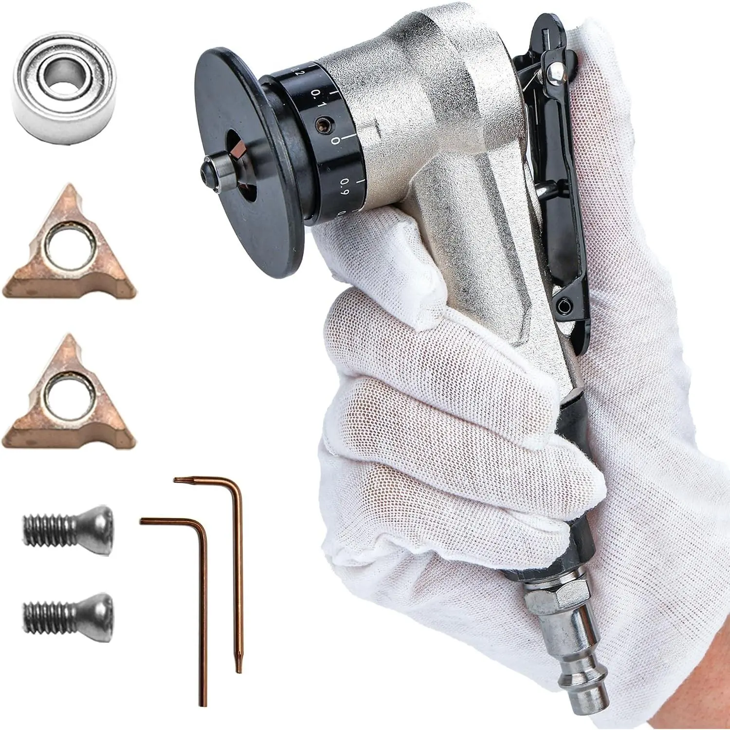 Air Pneumatic Chamfer Tool for Metal, Deburring and Beveling Tool, Mini Handheld Chamfering Machine for Steel  and Inner Holeg