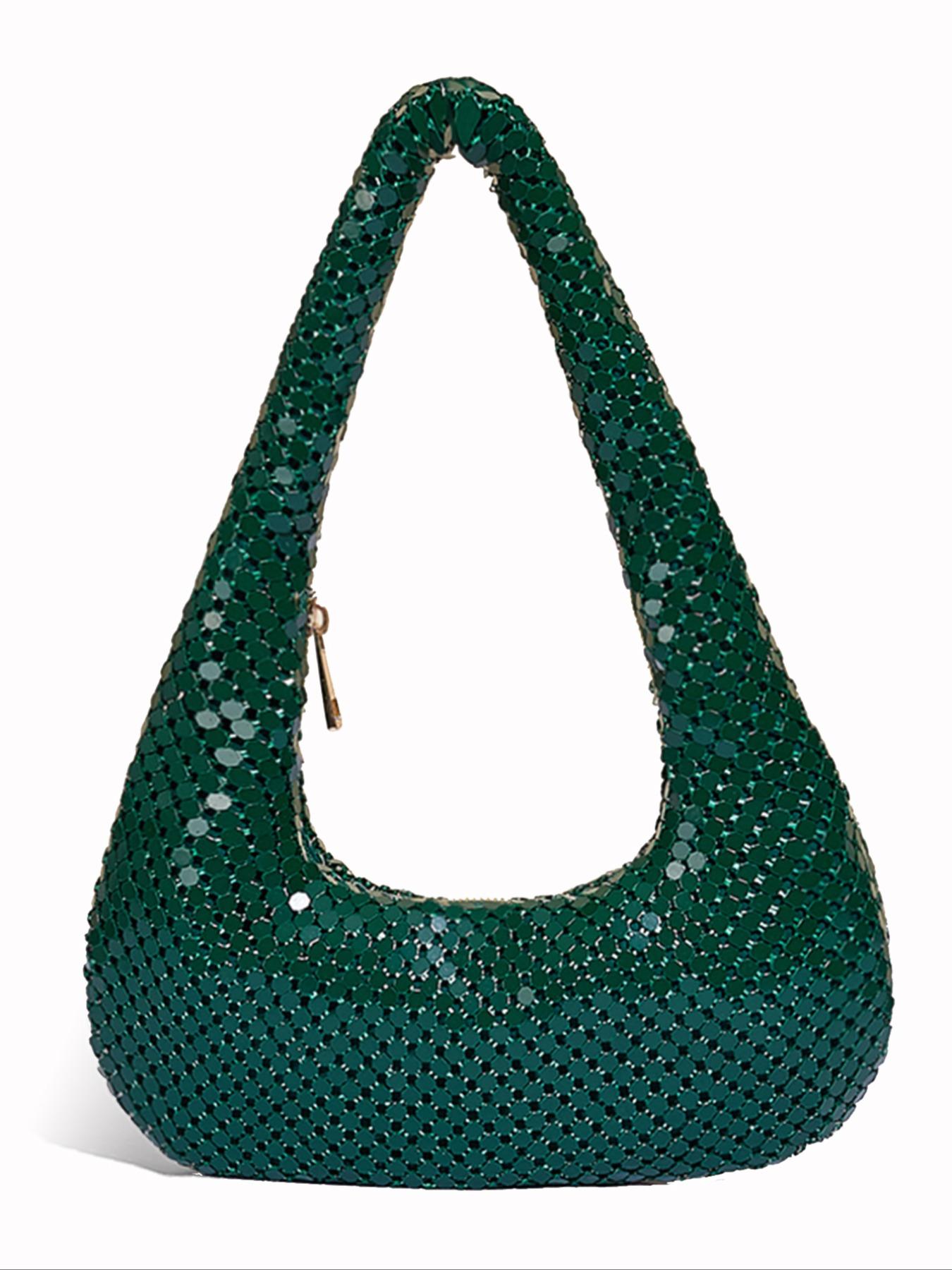 Women's Elegant Metallic Evening Bag, Exquisite Trendy Hobo Bag, Fashionable Bag for Party Decoration, Hobo Shoulder Bag, Elegant Bags, Elegant Embossed Bag