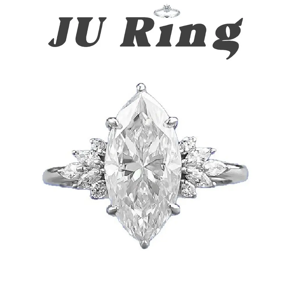 #41 (Marquise Cut) 3 ct S925 Sterling Silver Lab-Grown Moissanite VVS1 D Main Ring Gifts for Women Stacks Engagement Wedding Rings Bridal Rings