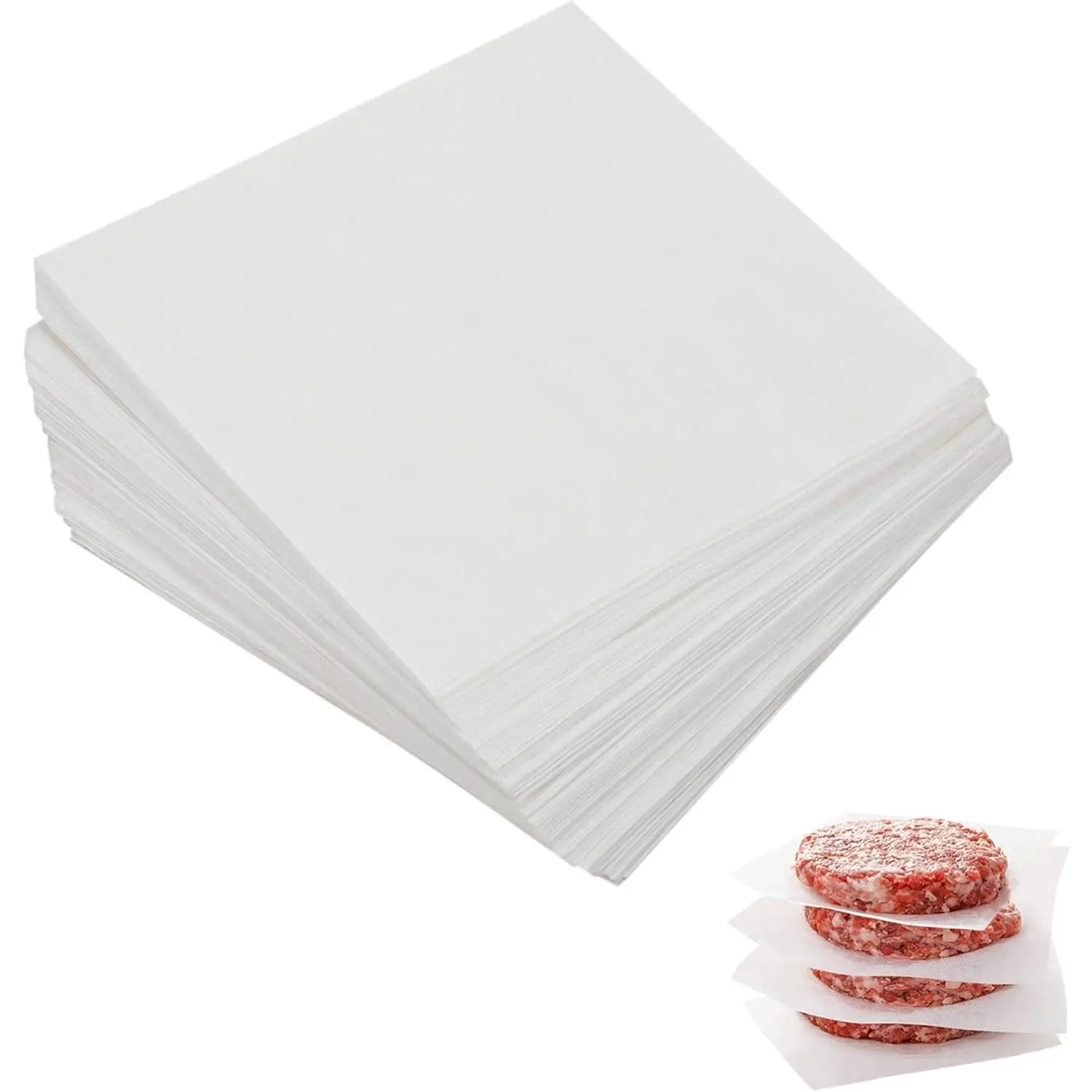 Paper Squares, 4x4 Inch, Set of 300, Small Hamburger Patty Paper/Nonstick Precut Square Baking  for Separating Small Burger Patty, Cookies & Other Foods, or Baking & Candy Wrapper