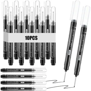 10 count Long  Deep Hole Markers Deep Reach Metal Marking Pen Long Nib Marker Multi-purpose  Carpenter Pen Markers Quick Dry Hole Marker for Carpenter Construction Woodworking Office