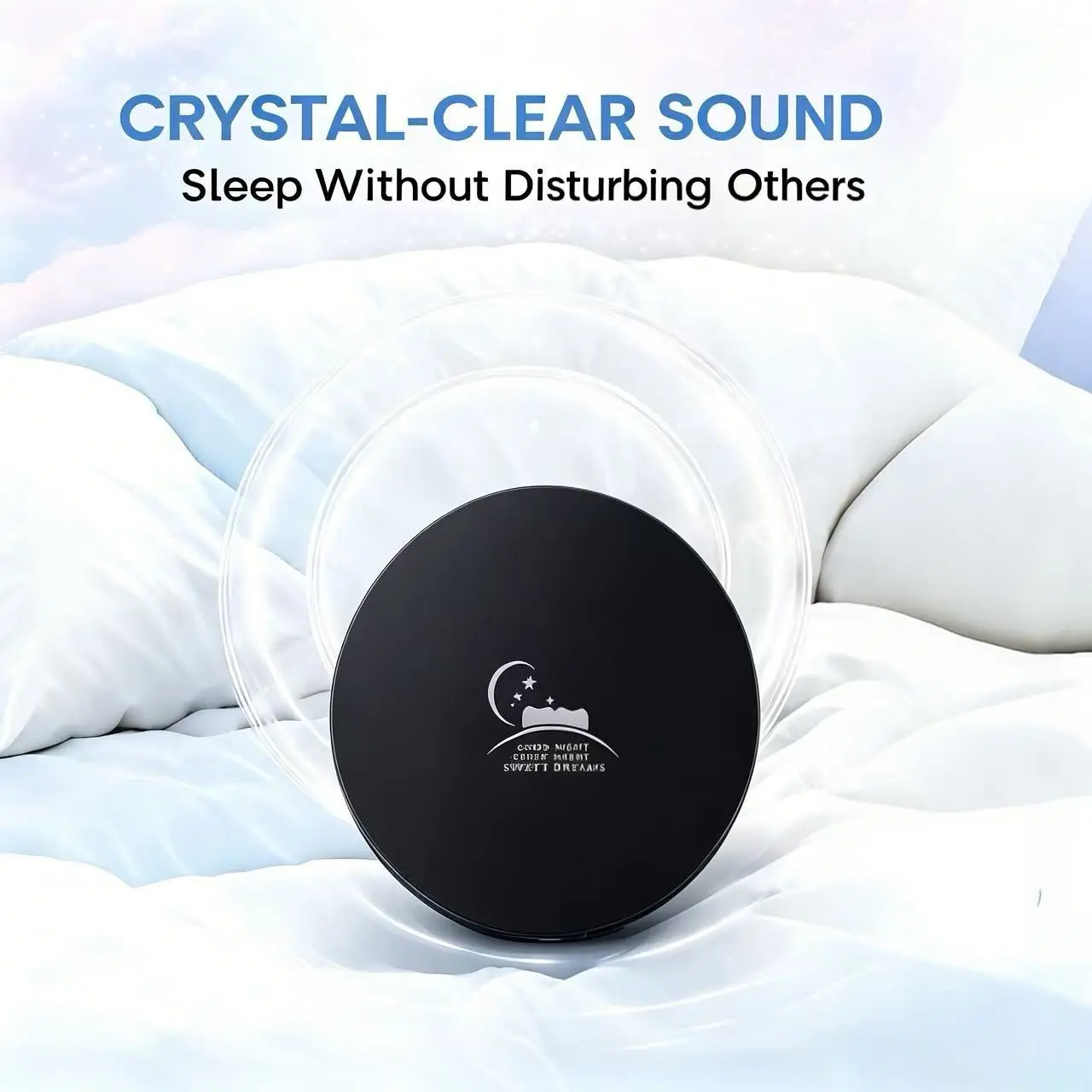 Ultra-Thin Wireless Bone Conduction Pillow Speaker, Bluetooth-compatible 5.4, TF Card Playback, Noise-Free Private Listening, Side Sleeper Friendly, 400mah Battery, Timer Function, Portable Compact Design, Ideal for Sleep Music & Noise