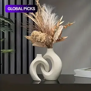 Bohemian Geometric Vase Set (2pcs) - Home Decorative Vase, High-End Instagram-Worthy Decor for Living Room, Desk or Wedding, Perfect for Hydroponic Plants & Dry Flowers, Reusable ABS Resin