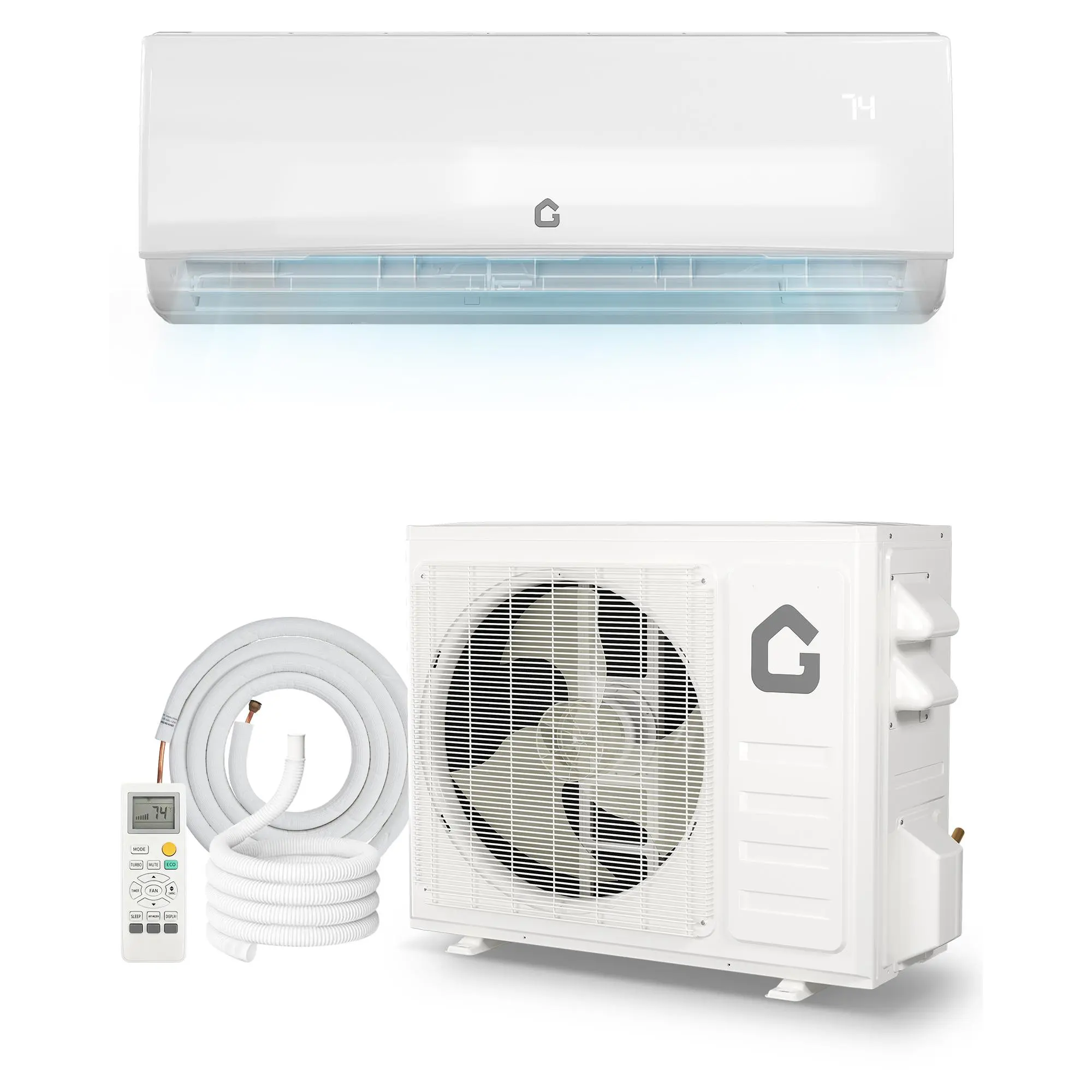 【Garvee】11500 BTU Mini Split AC & Heat Pump – 17 SEER2, WiFi/Alexa, 5-in-1, Cools 750 Sq.Ft – Complete Kit