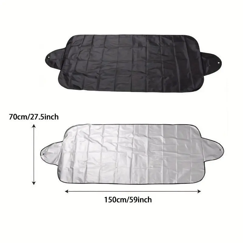Universal Car Windshield Winter Cover, Snow Ice Frost Protection, Anti-Theft with Reflective Strips, 2-In-1 Sunshade & Snow Cover, Windscreen Shade Cover