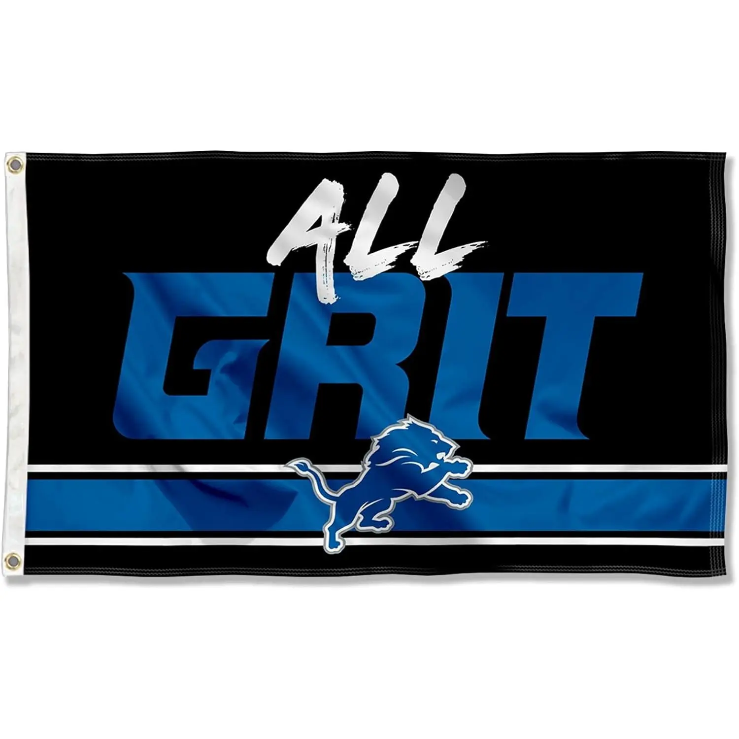 WinCraft Detroit Lions All Grit 3x5 FT Large Fabric Banner, Football Team Flag, Indoor-Outdoor Home Garden Wall Decoration, Light