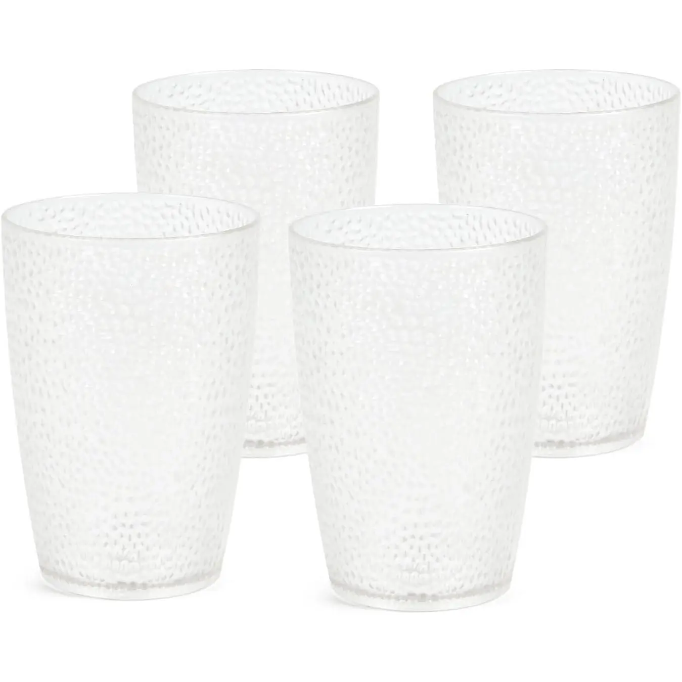 Unbreakable Plastic Drinking Glasses Set of 4, Plastic Tumblers Cups ,  Dishwasher Safe, Water Juice Cups Gifts 12oz, Clear