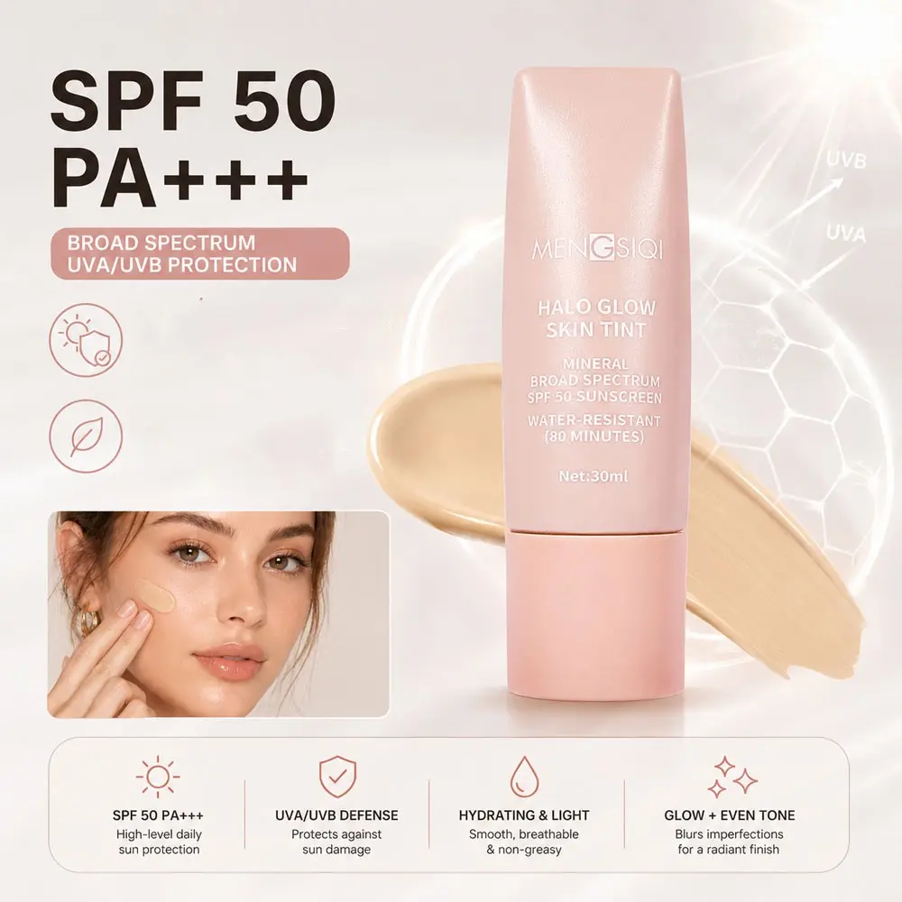Four-Color Sunscreen Foundation Spf50 Pa+++, Concealer, Lightweight, Moisturizing, Long-Lasting, Non-Shedding, Affordable Makeup