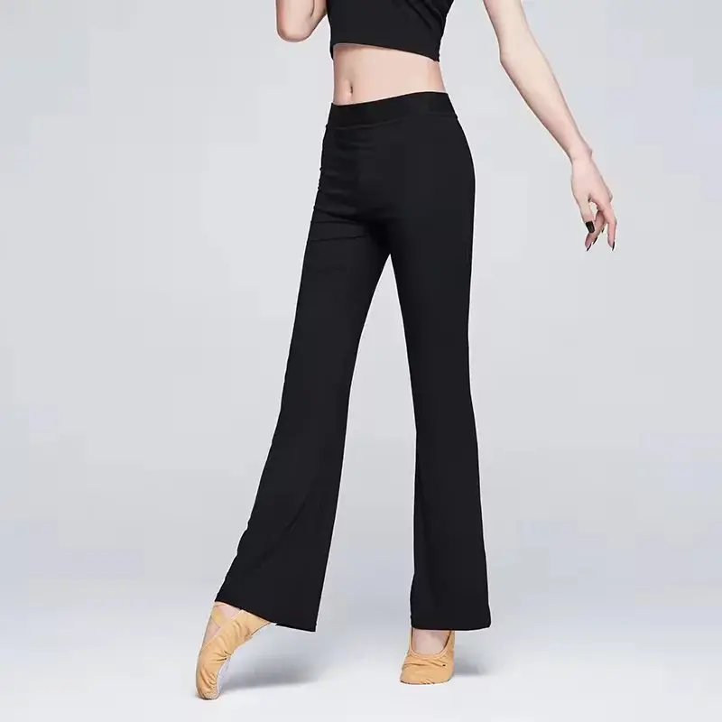 Adult Cotton Modal Casual Flare Trousers Yoga Pants Women Skin-Friendly Ballet Dance Pants,High-Waist,Leopard,Print,V,Back,Leg,Flared,Leggings,with,tummy,control,pocket,bootcut