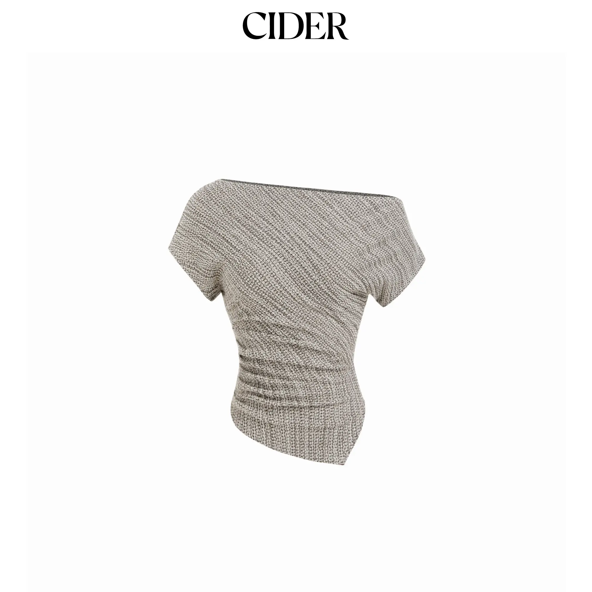 Cider Cotton-blend Asymmetrical Neck Top