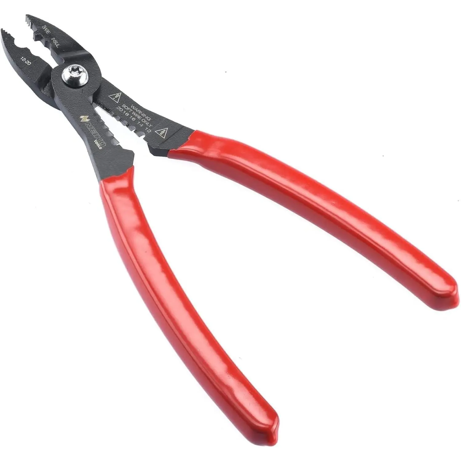 02037A Compact Wire Stripper|  Multi Purpose Electricians Pliers| Wire Crimper, and Gripper| 12-20 AWG Wire Service Tool| Crimps & Non-| Stripping