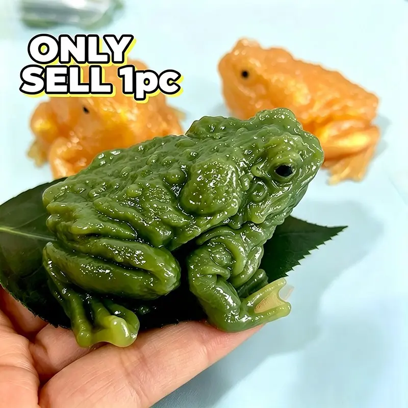 1 Pack Realistic Toad Frog Squeeze Toys, Soft TPR Squishy Toy with Lifelike Texture, Durable Washable Stress Relief, Decompression Toy for Gag Prank, Portable Anxiety Reducer for Adults 12+ Office Home Desk Decor Daily Relaxation Gift