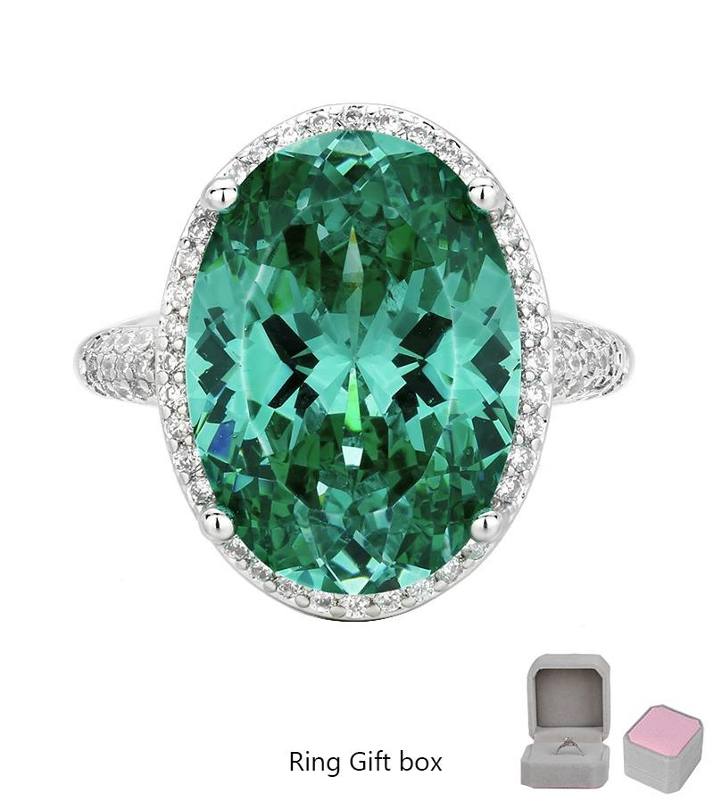 Vintage Simulated Gemstone Paraiba Green Oval Cut Jewelry Set for Women Ring Earrings  Necklace     Single Row Halo CZ    Luxury Fashion Accessories Gifts for Women