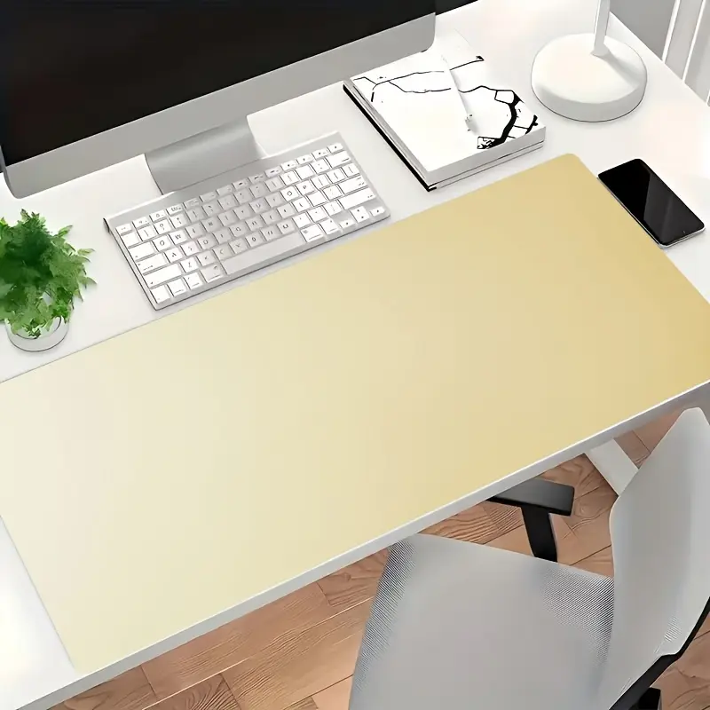 Light yellow gradient textured decorative gaming mouse pad, an ideal and perfect gift choice for gamers, a stylish desktop decoration, non-slip, washable rubber base gaming accessory, suitable for gaming, computer, and office desk accessories, and work ar