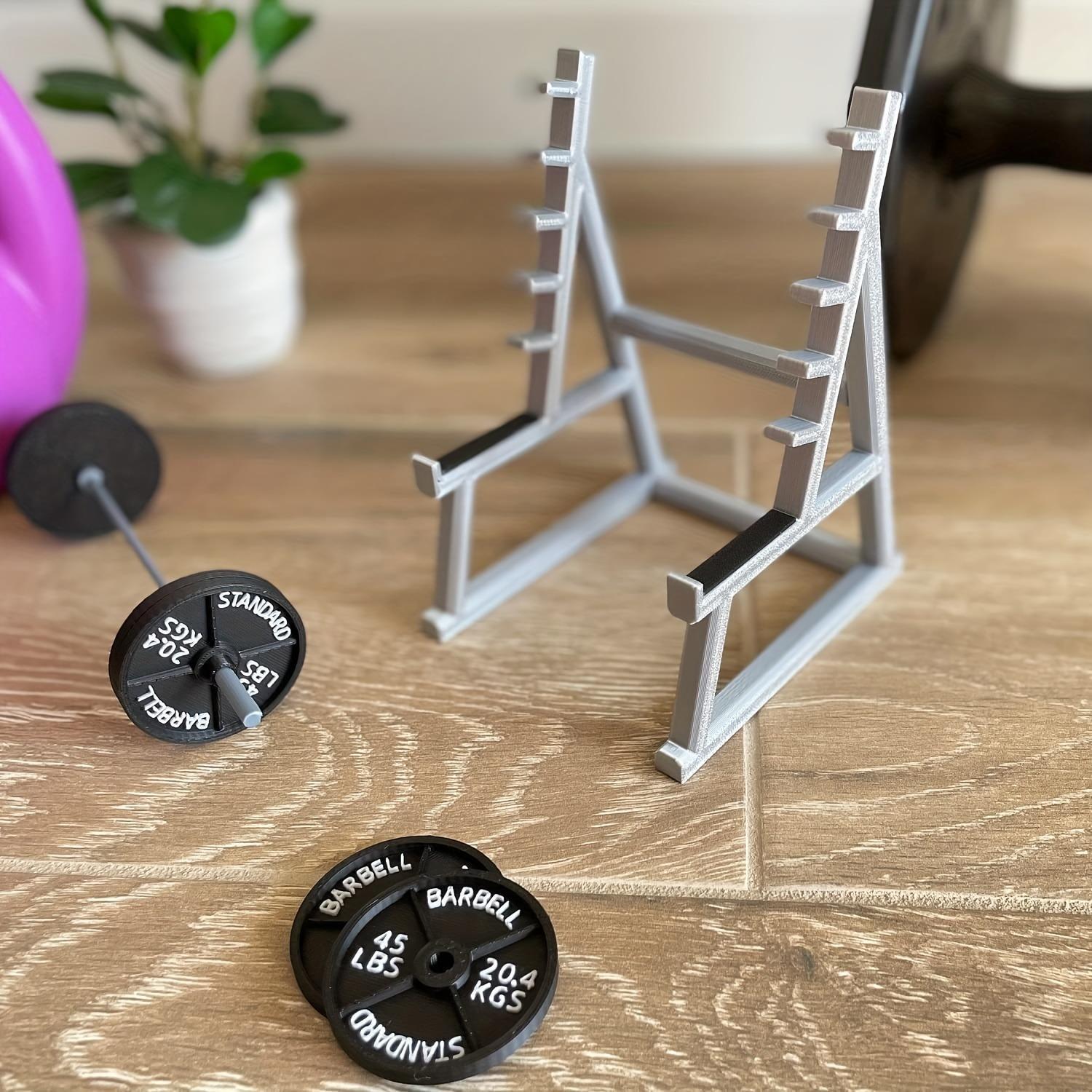 Squat Rack Pen Holder, 2/3 Counts Mini Barbell Rack Pen Holder, Desktop Squat Rack with Barbells & Weights, Fun Desk Accessories