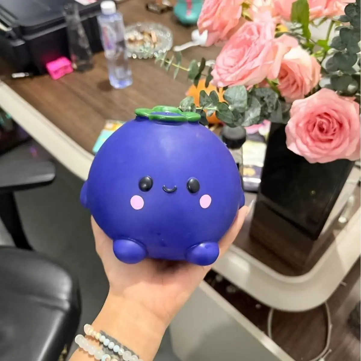 Large Blueberry Slow Rebound Stress Ball, Cute Desktop Decoration, Adult and Child Stress Relief Toy, Fun Squeeze Toy for Relaxation, Squishies Slow Rising