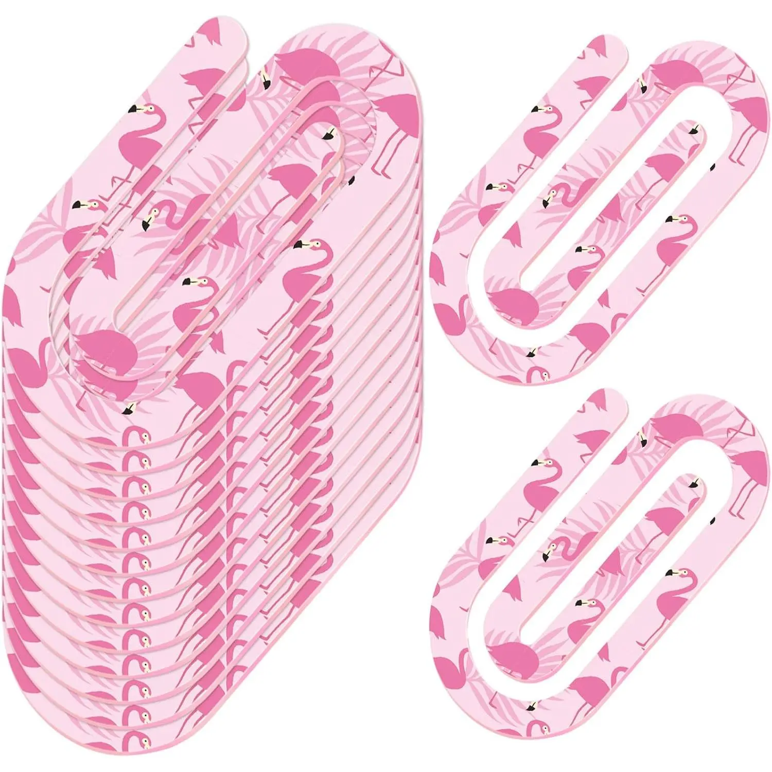 12-Count Large Decorative Synthetic Blank Paper Clips, 4x2 in Bookmark Clips for Teachers, Office Stationery Binder Accessories for Planner Desk, Teacher, Blank Clips