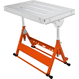 【DealsForYouDays】VEVOR Welding Table 30" x 20", 400lbs Load Capacity Steel Welding Workbench Table on Wheels, Folding Work Bench with Three 1.1" Slot, 3 Tilt Angles, Adjustable Height, Retractable Guide Rails